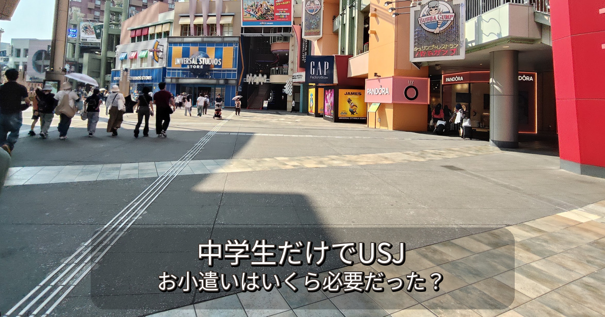 中学生だけでUSJに行く時のお小遣いの実例